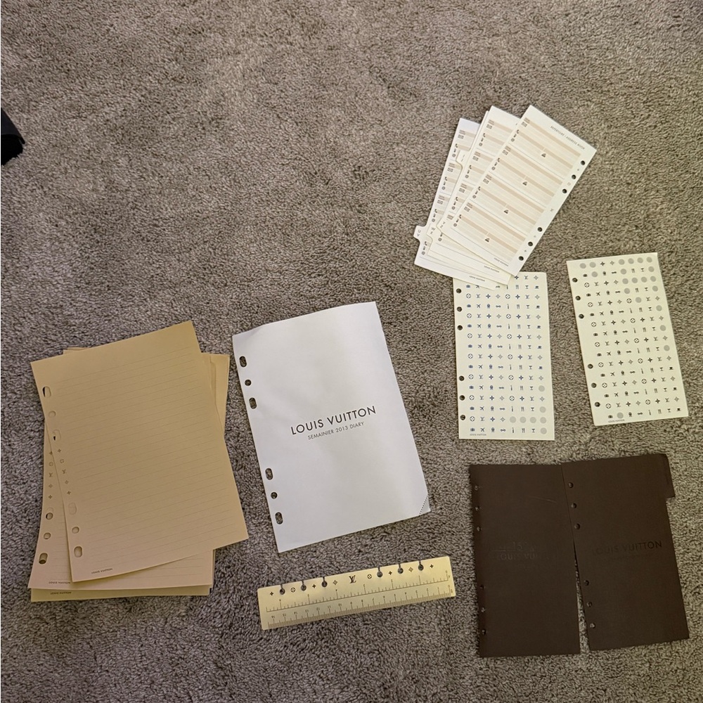 Louis Vuitton Stationery Set with Beige and Brown Pages